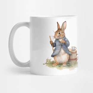 Peter Rabbit having tea Mug